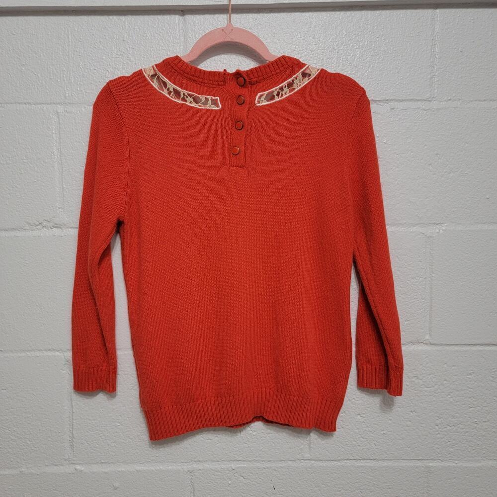 The Unbranded Brand The Knit Lace Blouse Red Size S Coquette - Picture 2 of 7